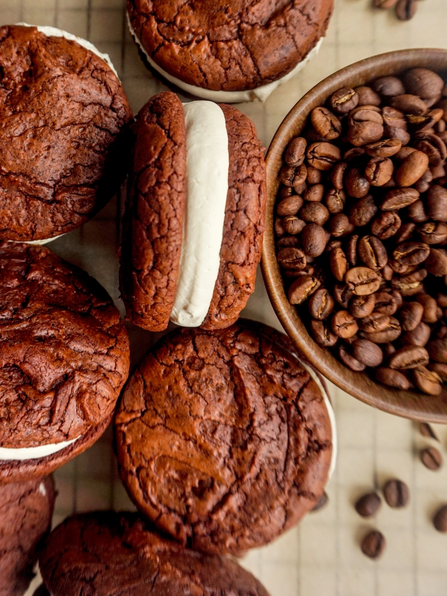 Fudgy Brownie Cookies with Coffee Icing